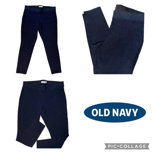 Ladies XL houndstooth navy Old Navy pull on leggings great for fall thicker warm - Picture 1 of 15
